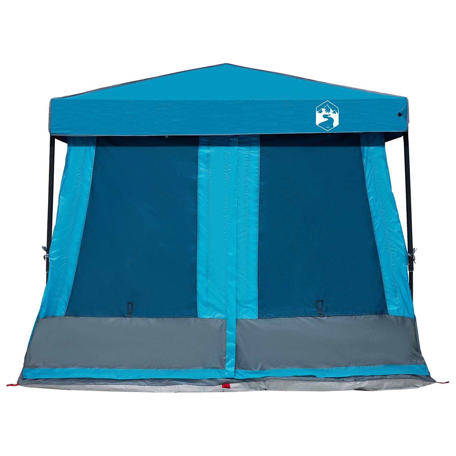 Camping Tent Set met dak met opslag 2 pcs Blauw Taffeta en Stof