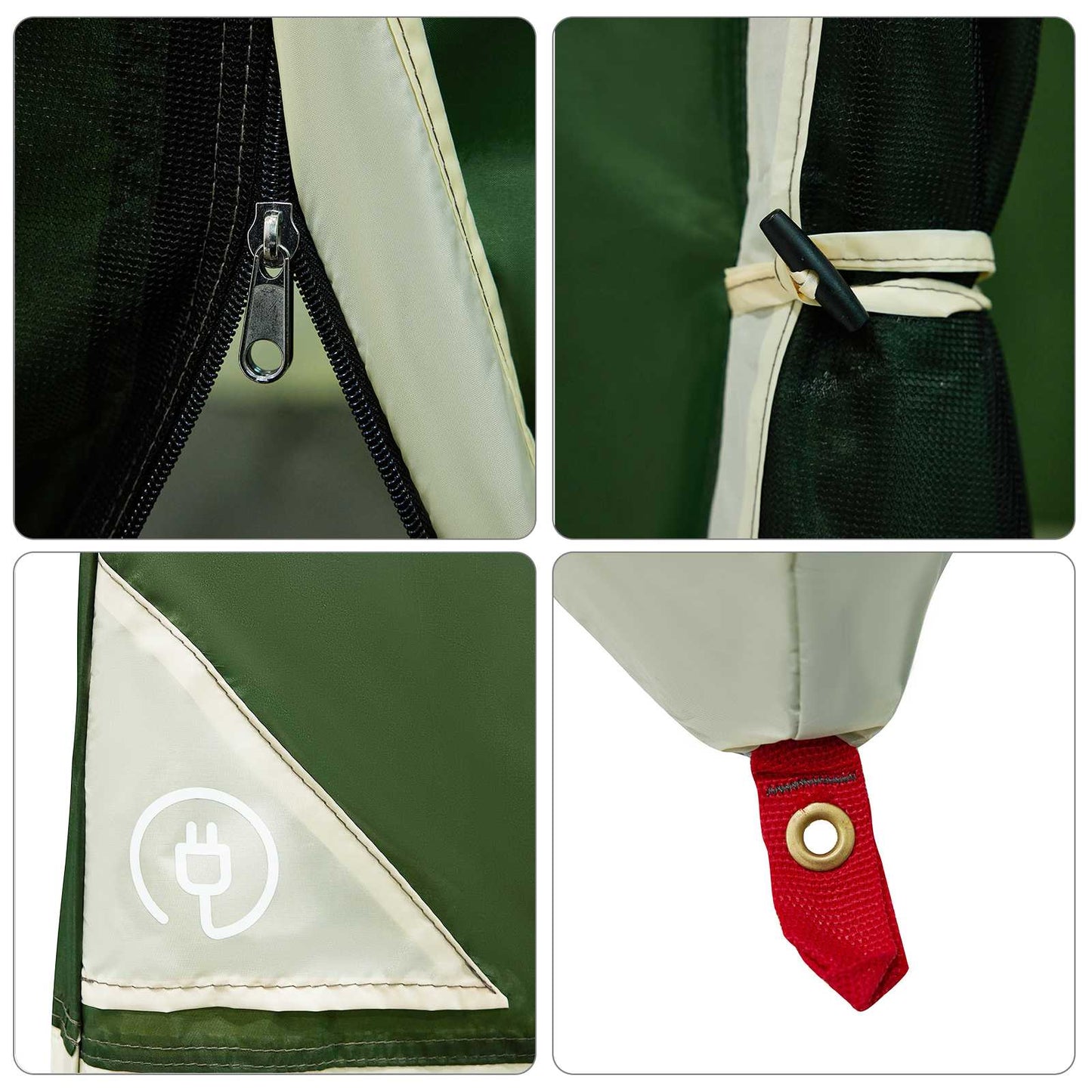 Camping Tent Set met dak met opslag 2 pcs Groen Taffeta en Stof