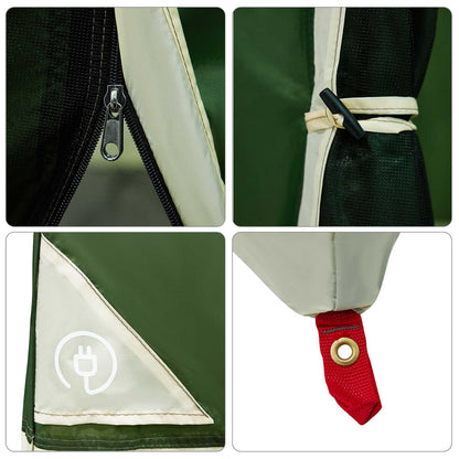 Camping Tent Set met dak met opslag 2 pcs Groen Taffeta en Stof