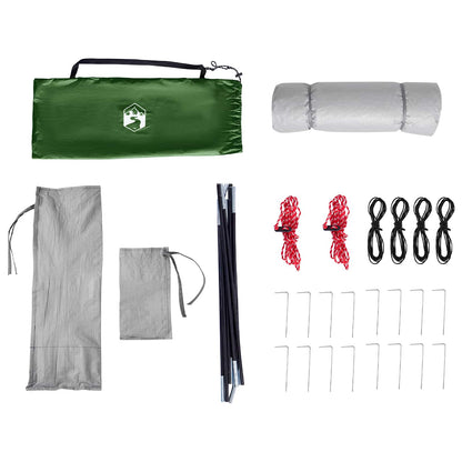 Camping Tent Set met dak met opslag 2 pcs Groen Taffeta en Stof