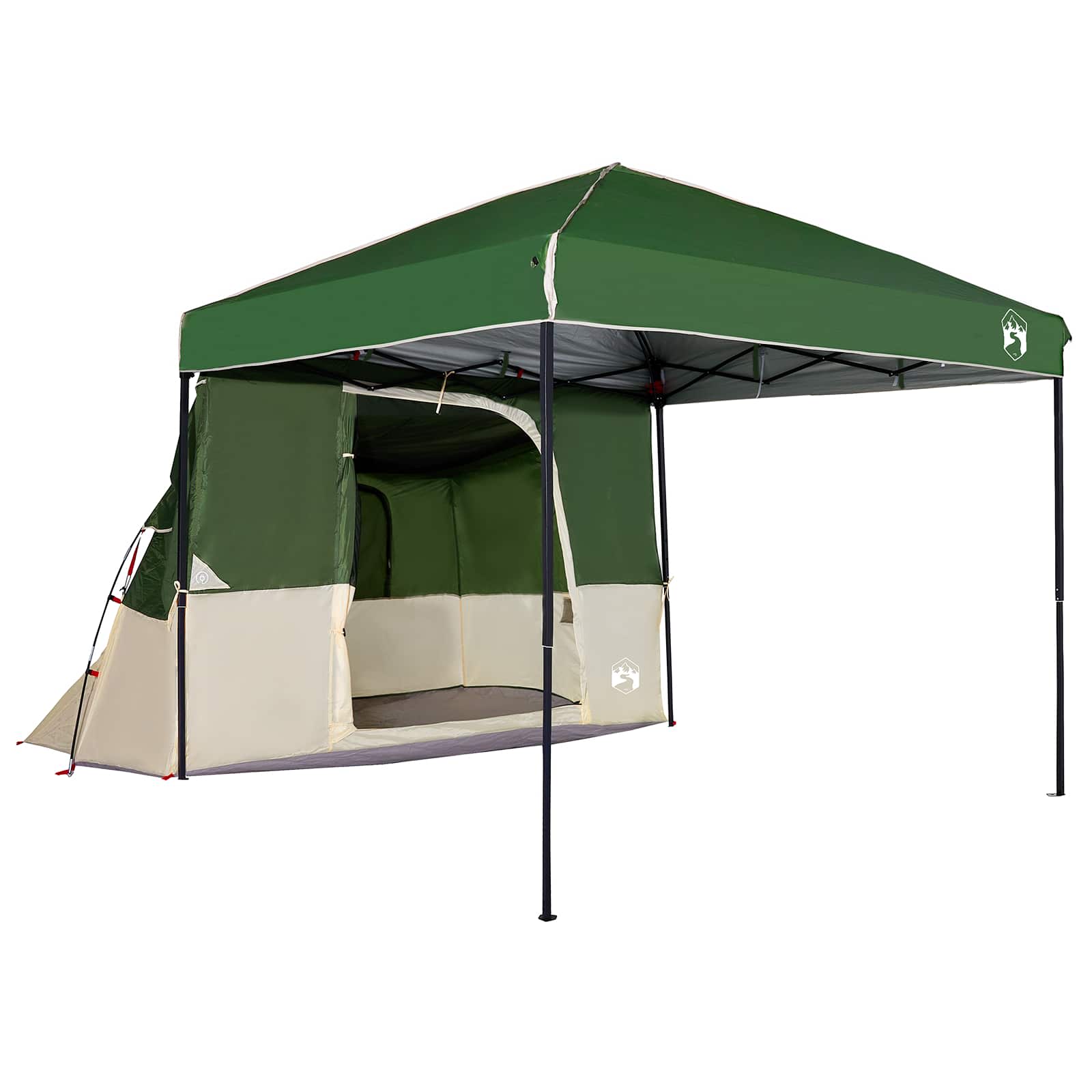 Camping Tent Set met dak met opslag 2 pcs Groen Taffeta en Stof