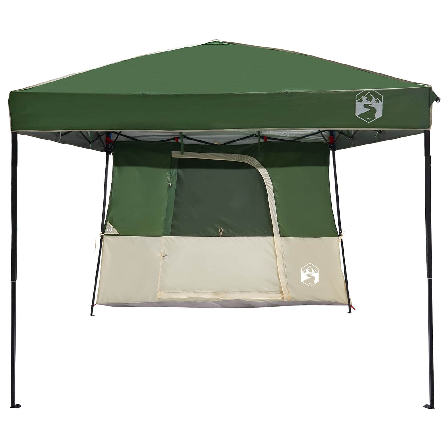 Camping Tent Set met dak met opslag 2 pcs Groen Taffeta en Stof