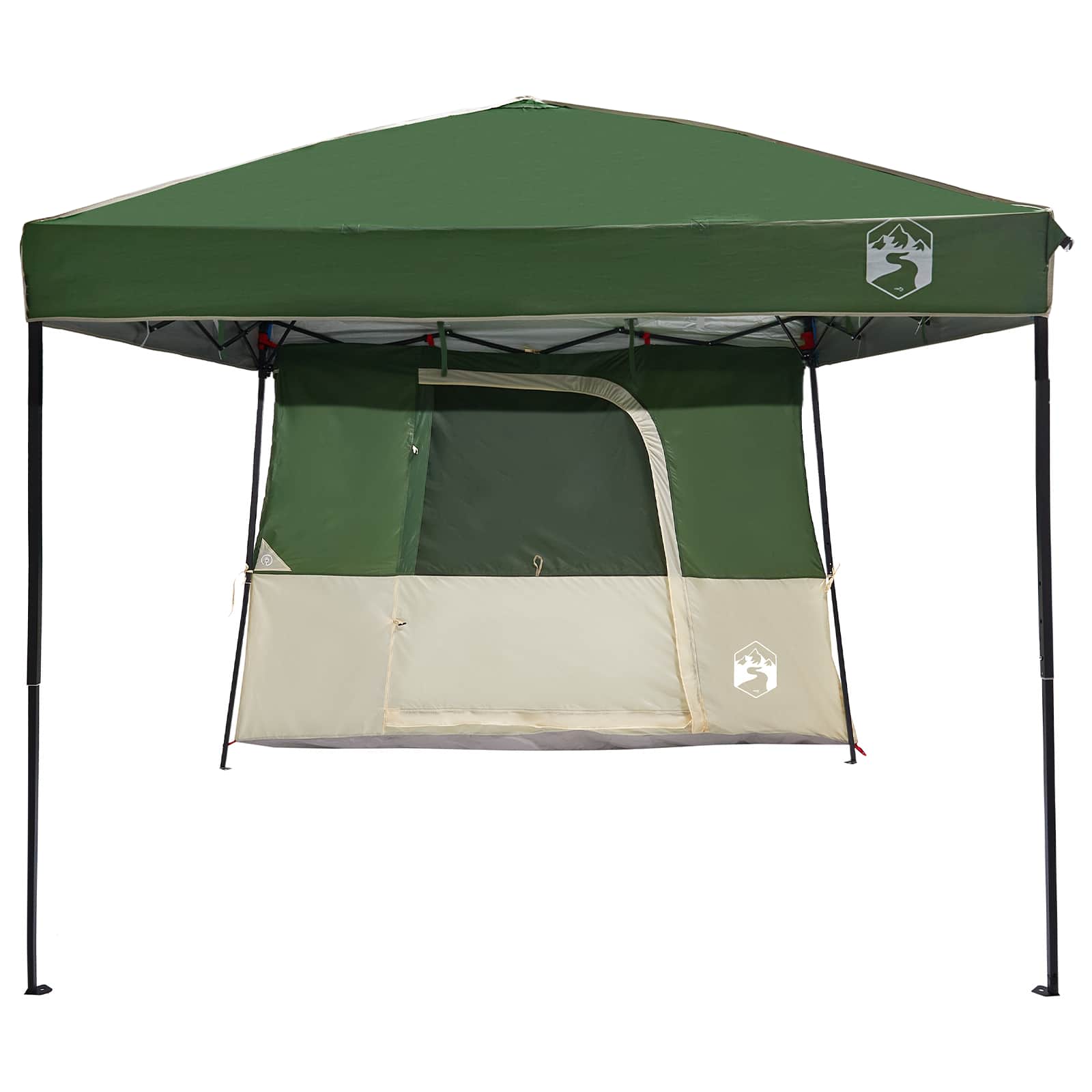 Camping Tent Set met dak met opslag 2 pcs Groen Taffeta en Stof
