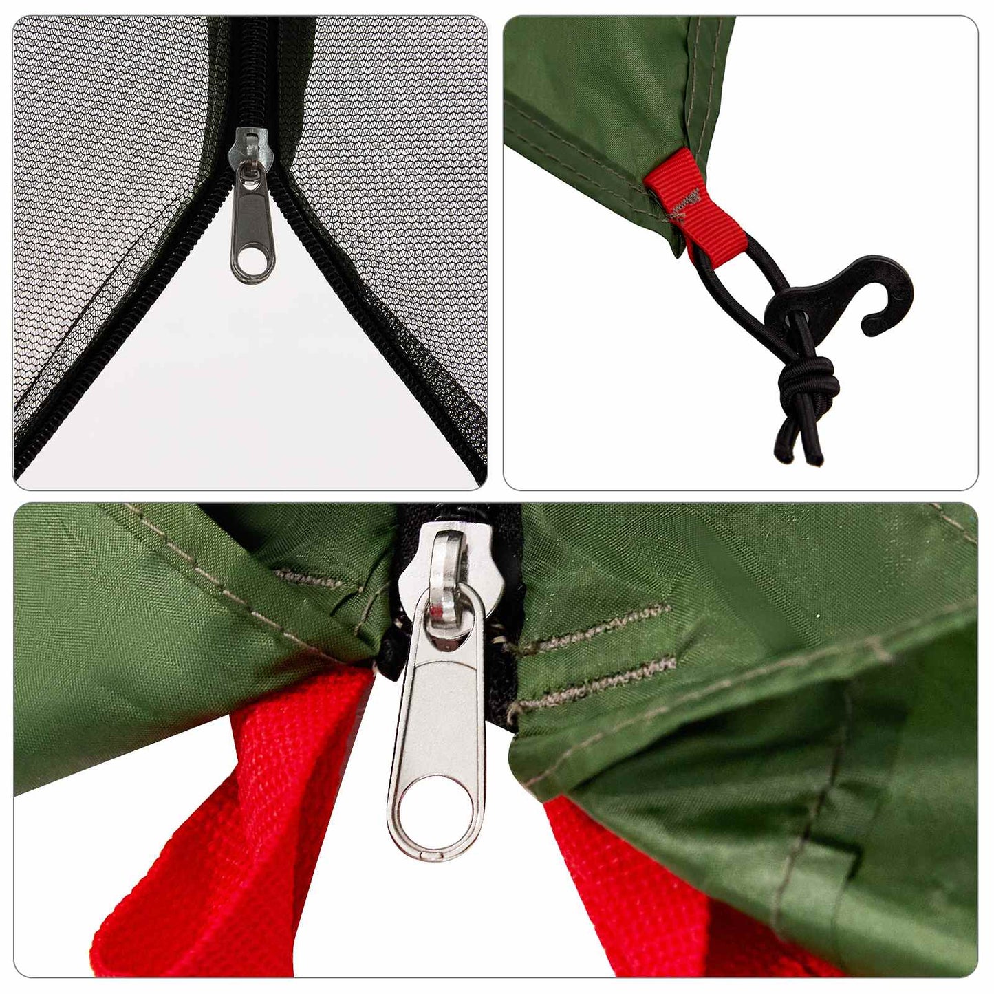 Camping Tent Set met dak met opslag 2 pcs Groen Taffeta en Stof