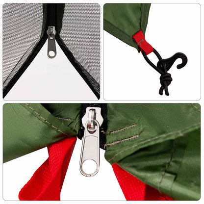 Camping Tent Set met dak met opslag 2 pcs Groen Taffeta en Stof