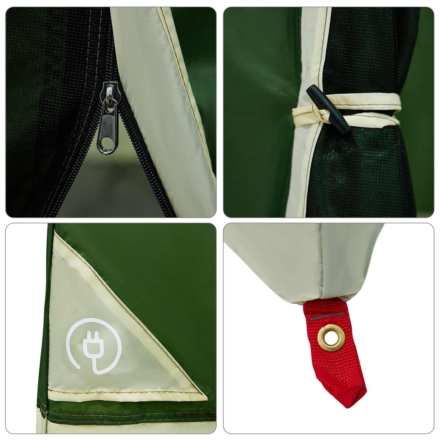 Camping Tent Set met dak met opslag 2 pcs Groen Taffeta en Stof