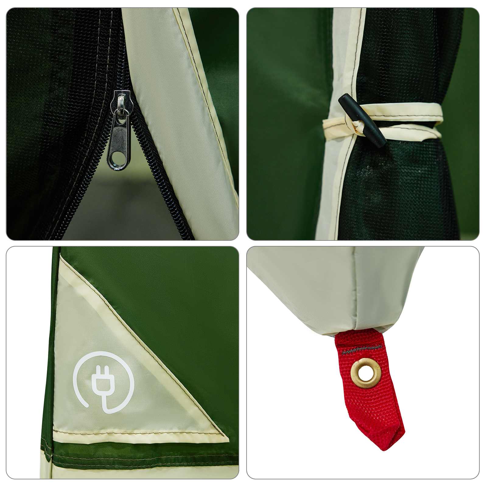 Camping Tent Set met dak met opslag 2 pcs Groen Taffeta en Stof