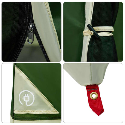 Camping Tent Set met dak met opslag 2 pcs Groen Taffeta en Stof
