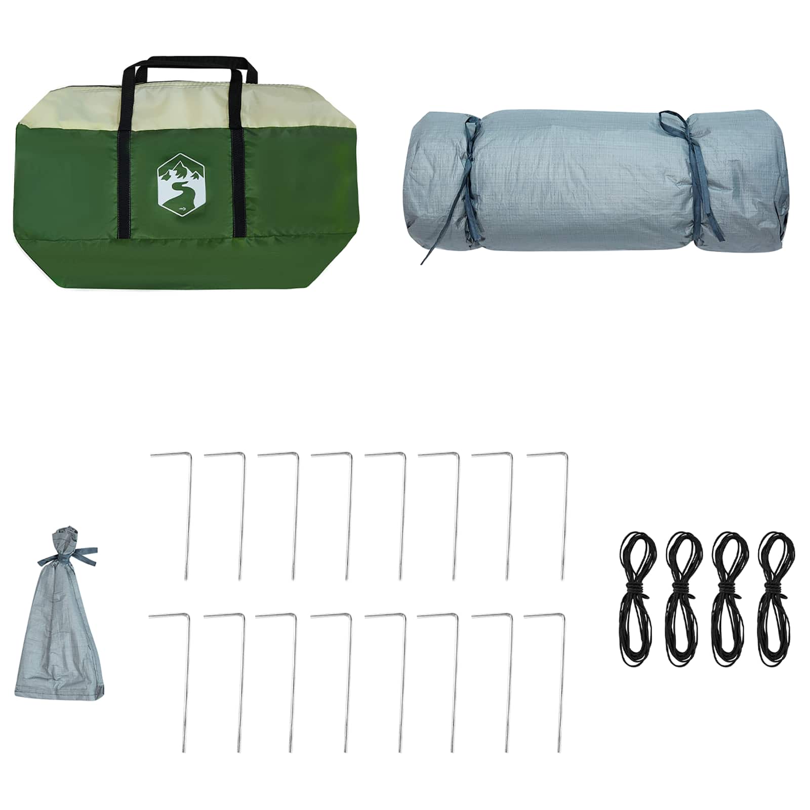 Camping Tent Set met dak met opslag 2 pcs Groen Taffeta en Stof