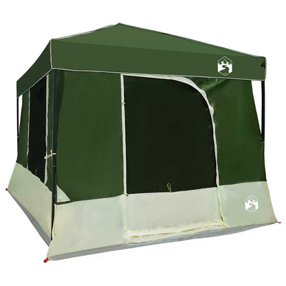Camping Tent Set met dak met opslag 2 pcs Groen Taffeta en Stof