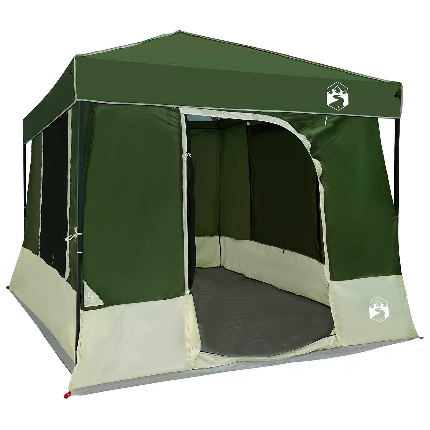 Camping Tent Set met dak met opslag 2 pcs Groen Taffeta en Stof