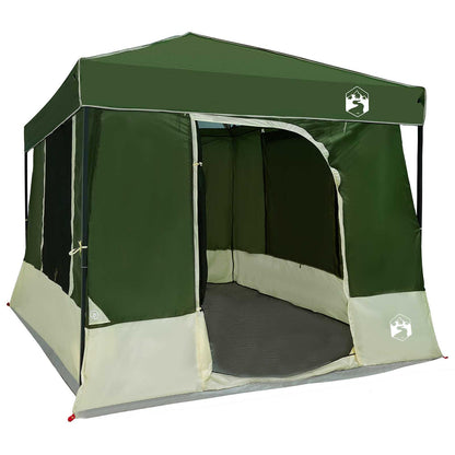 Camping Tent Set met dak met opslag 2 pcs Groen Taffeta en Stof