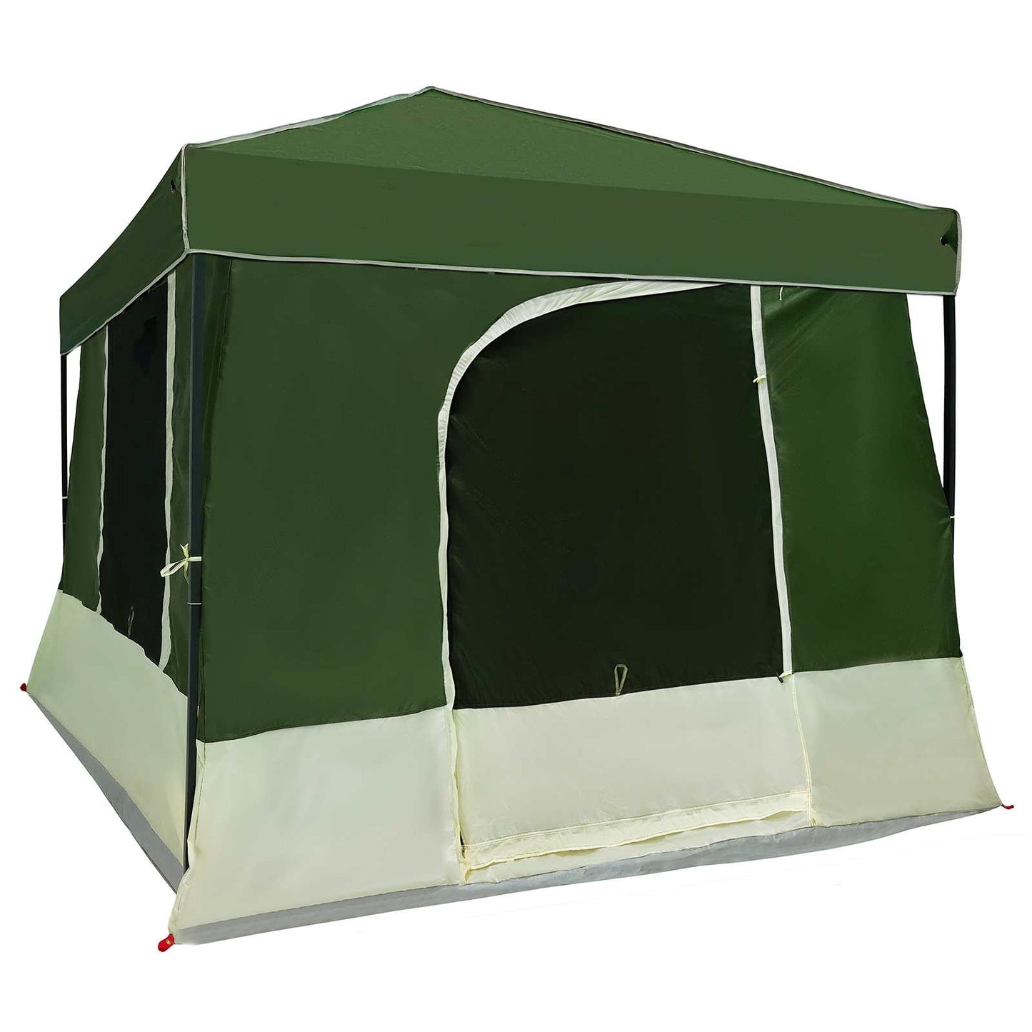 Camping Tent Set met dak met opslag 2 pcs Groen Taffeta en Stof