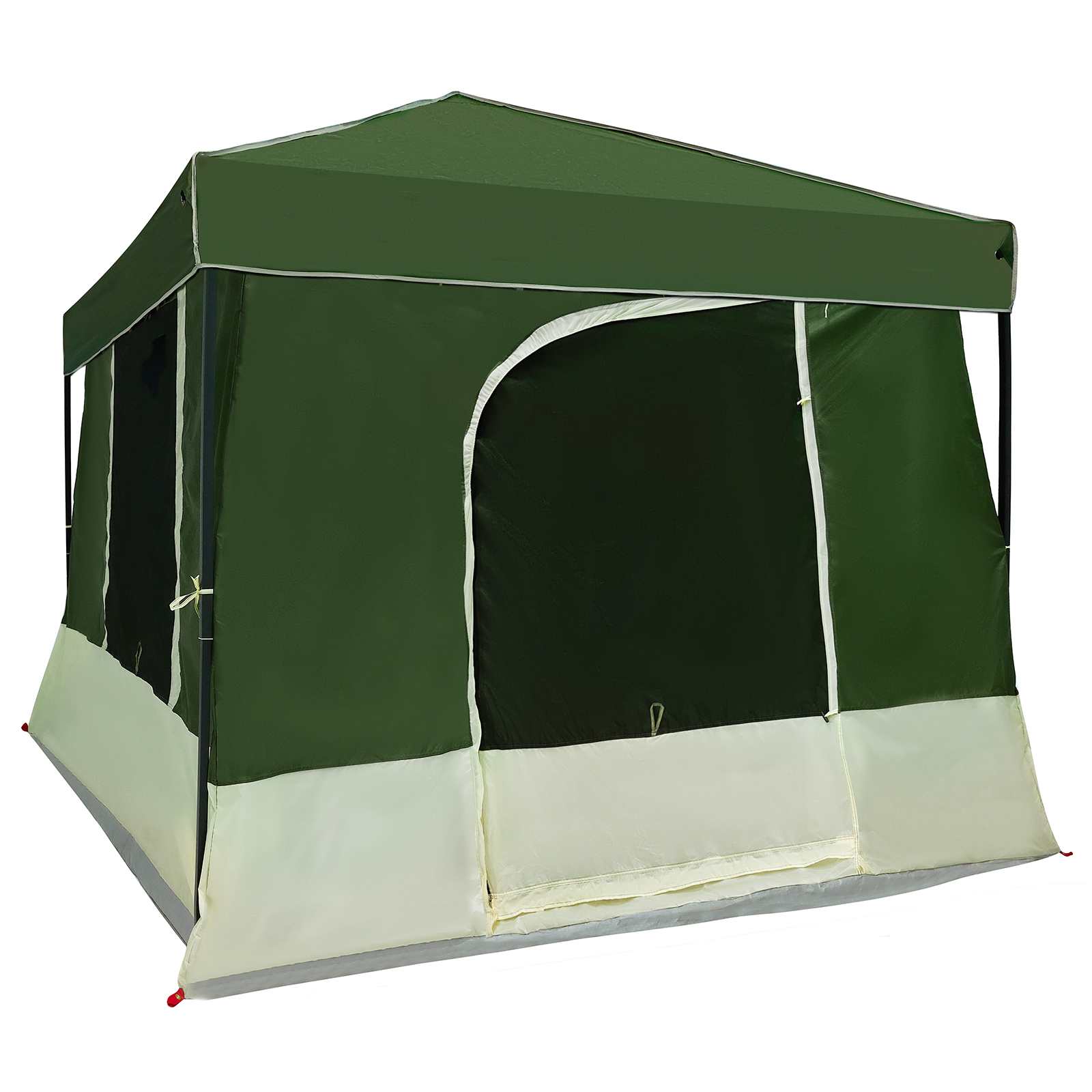 Camping Tent Set met dak met opslag 2 pcs Groen Taffeta en Stof