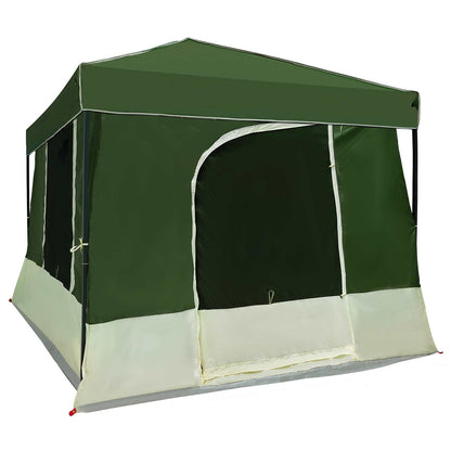 Camping Tent Set met dak met opslag 2 pcs Groen Taffeta en Stof
