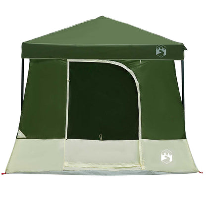 Camping Tent Set met dak met opslag 2 pcs Groen Taffeta en Stof