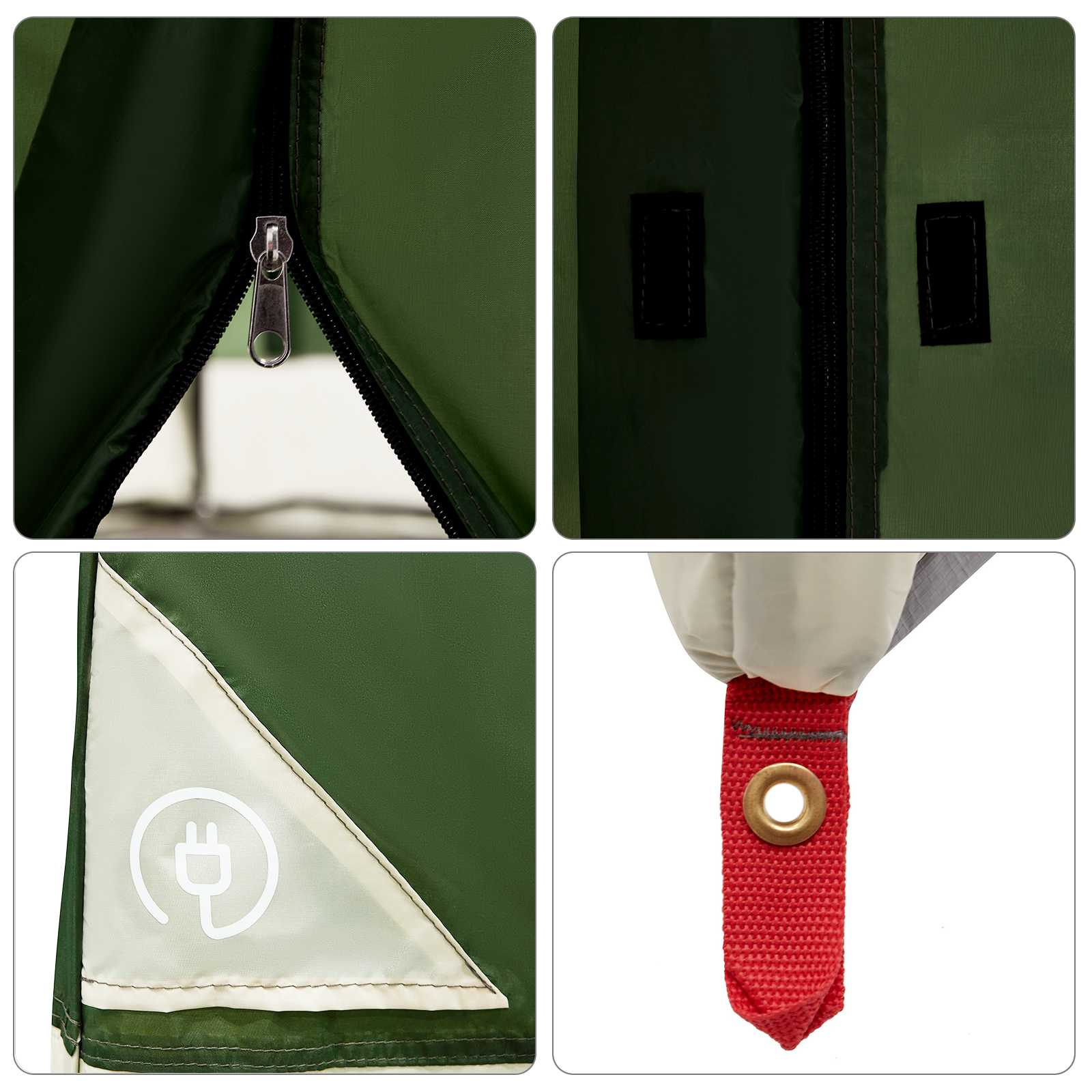Camping Tent Set met dak met opslag 2 pcs Groen Taffeta en Stof