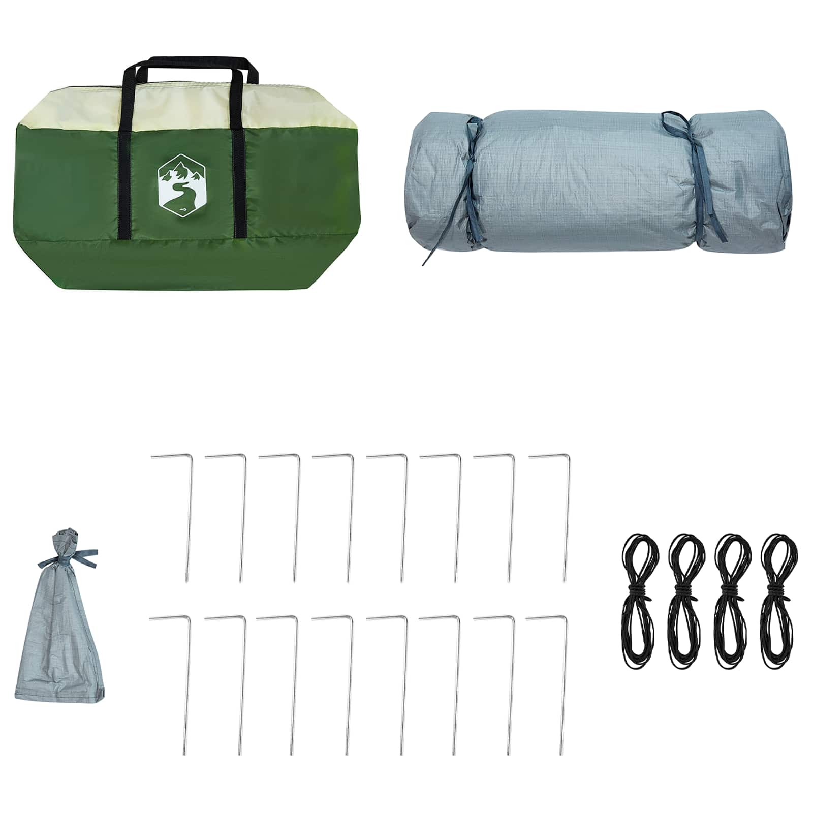 Camping Tent Set met dak met opslag 2 pcs Groen Taffeta en Stof