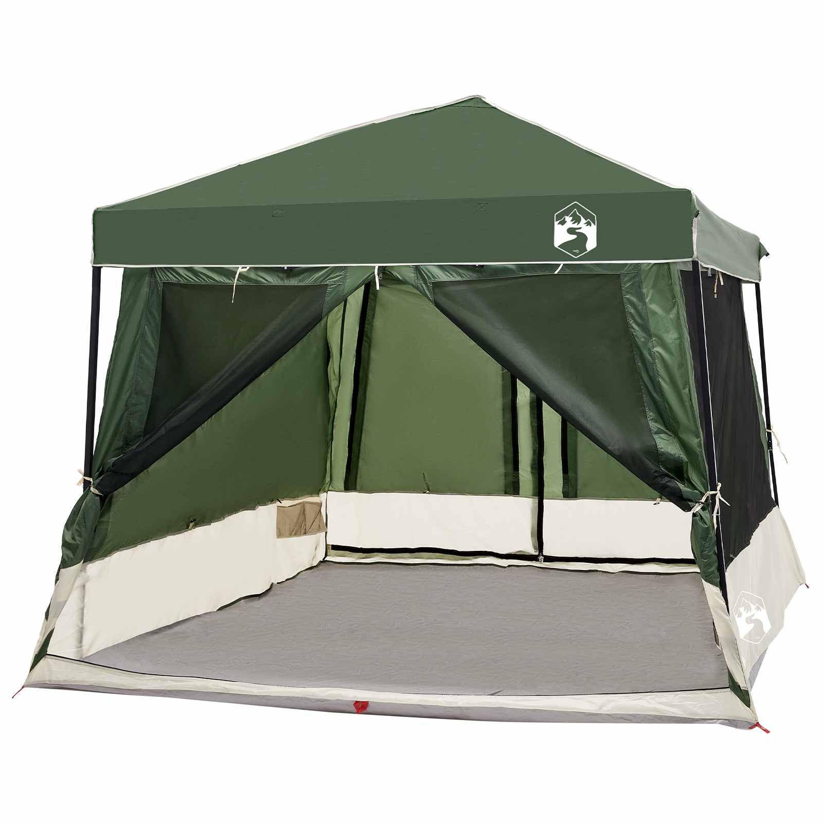 Camping Tent Set met dak met opslag 2 pcs Groen Taffeta en Stof