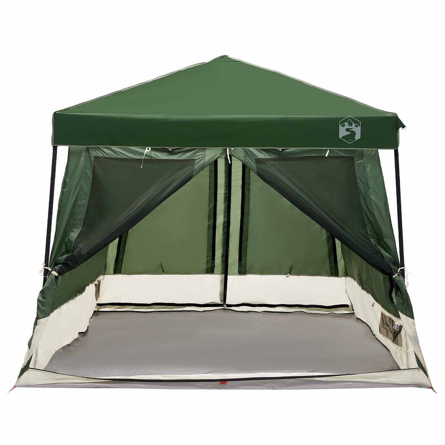 Camping Tent Set met dak met opslag 2 pcs Groen Taffeta en Stof