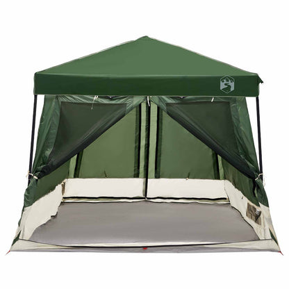 Camping Tent Set met dak met opslag 2 pcs Groen Taffeta en Stof