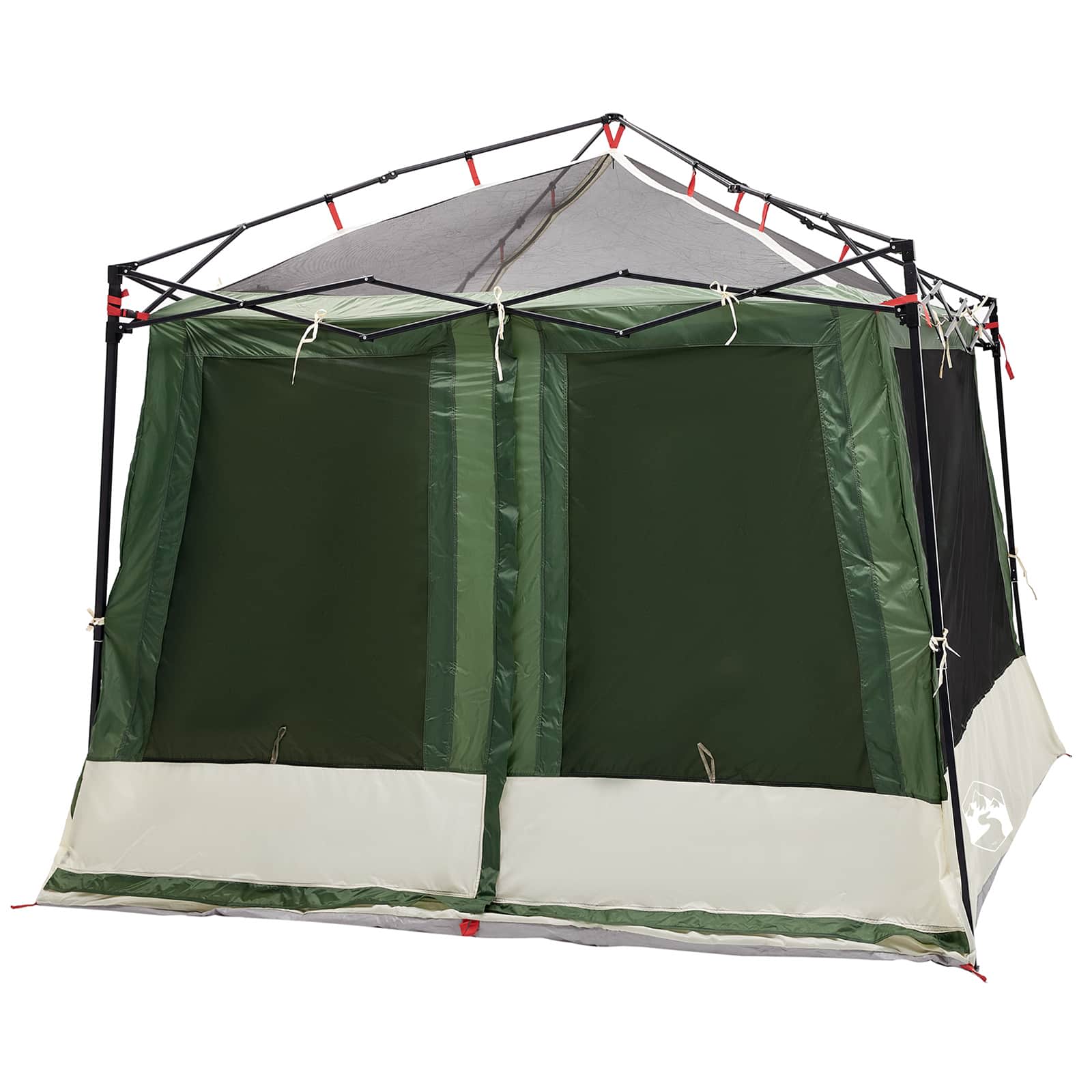 Camping Tent Set met dak met opslag 2 pcs Groen Taffeta en Stof