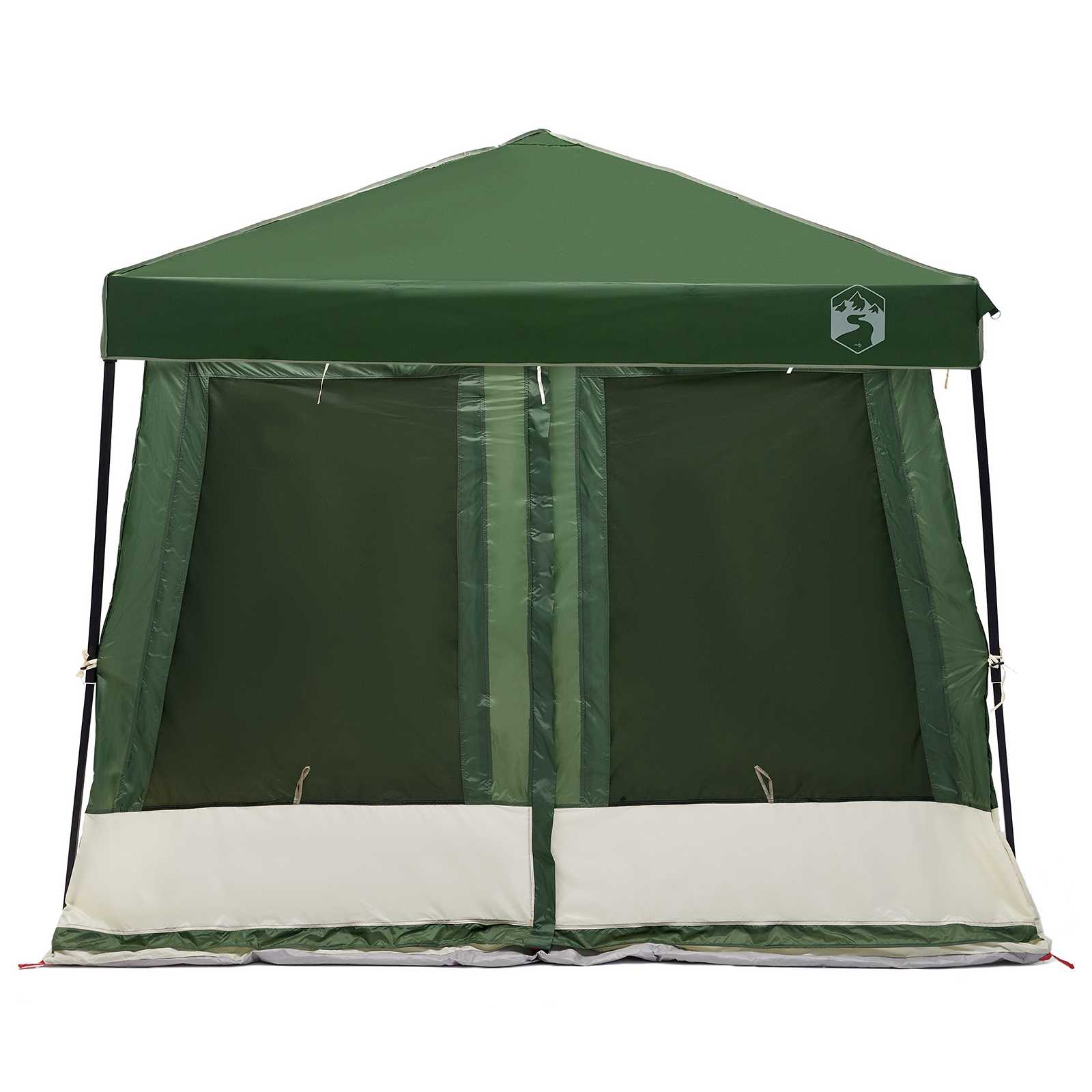 Camping Tent Set met dak met opslag 2 pcs Groen Taffeta en Stof