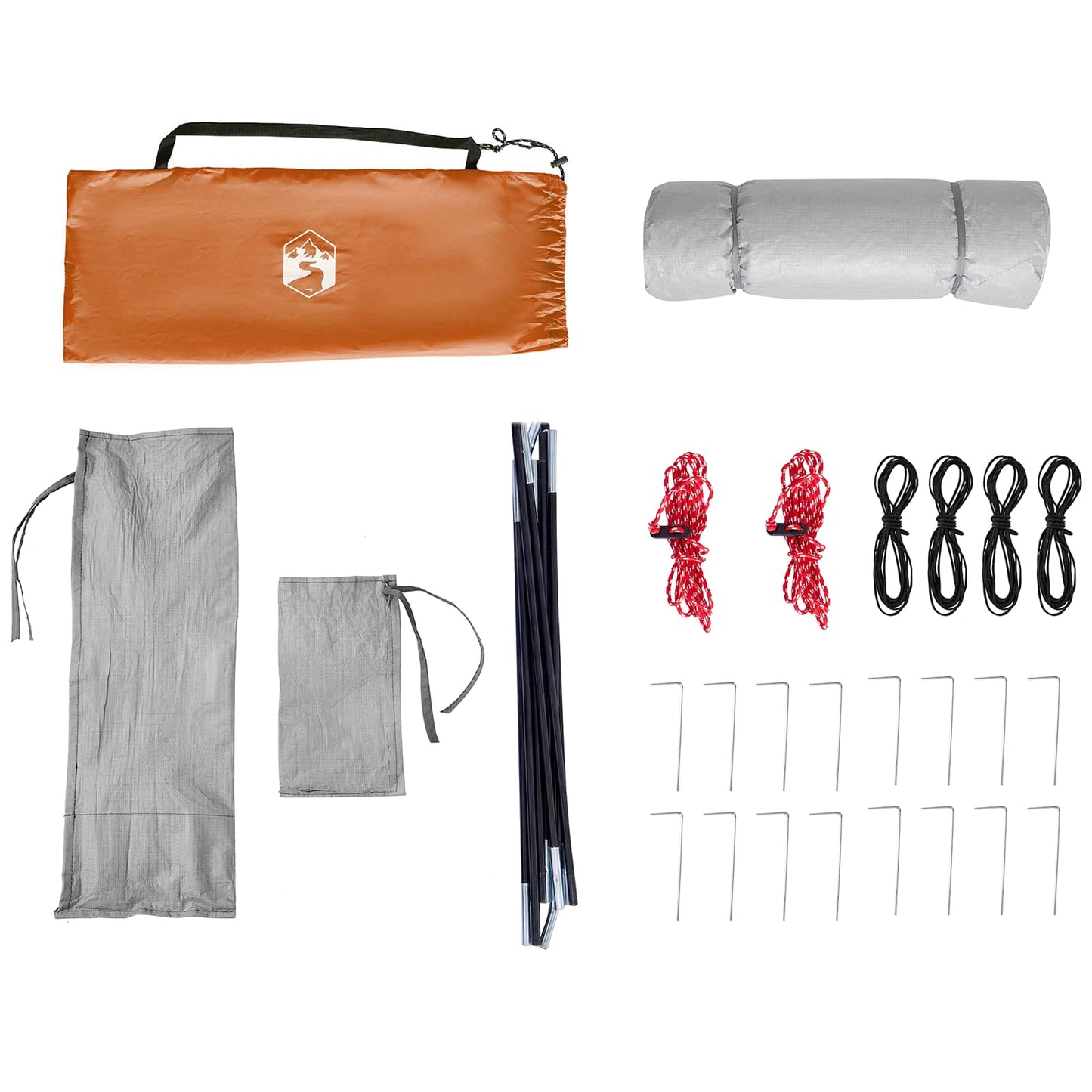 Camping Tent Set met dak 2 pcs Oranje Taffeta en Stof
