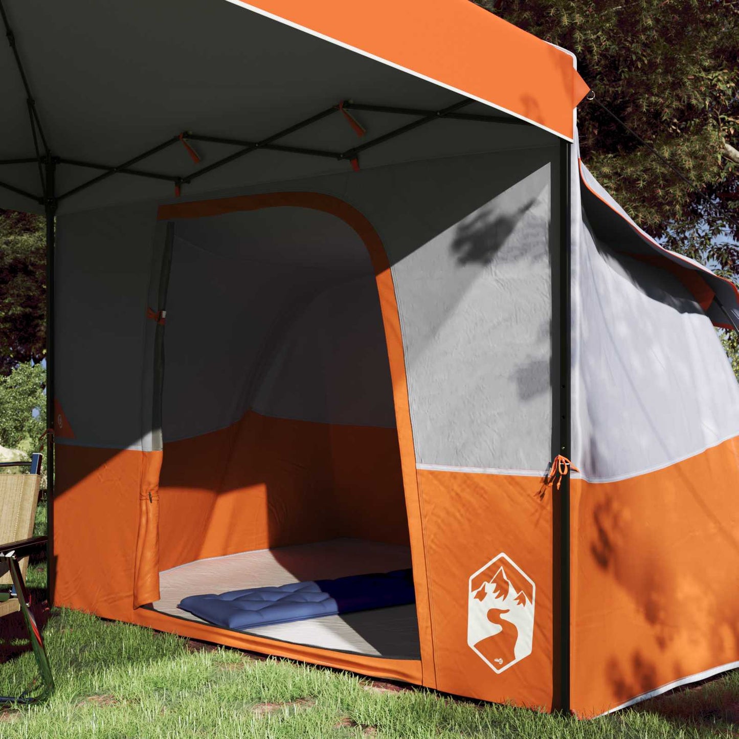 Camping Tent Set met dak 2 pcs Oranje Taffeta en Stof