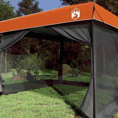 Camping Tent Set met dak 2 pcs Grijs en Oranje Taffeta en Stof