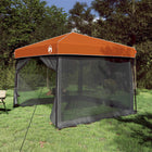 Camping Tent Set with Roof 2 pcs Grey and Orange Taffeta and Fabric