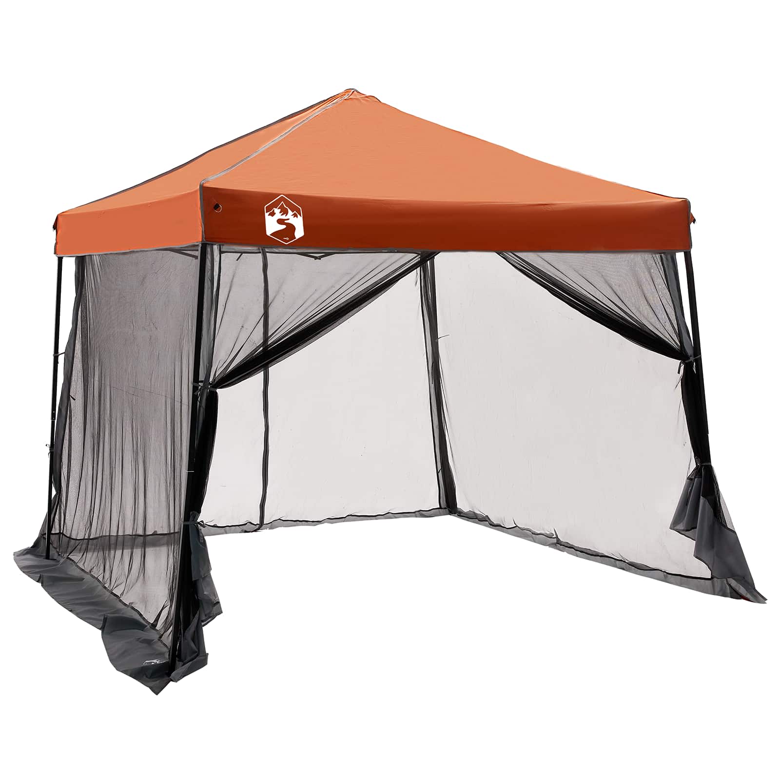 Camping Tent Set met dak 2 pcs Grijs en Oranje Taffeta en Stof