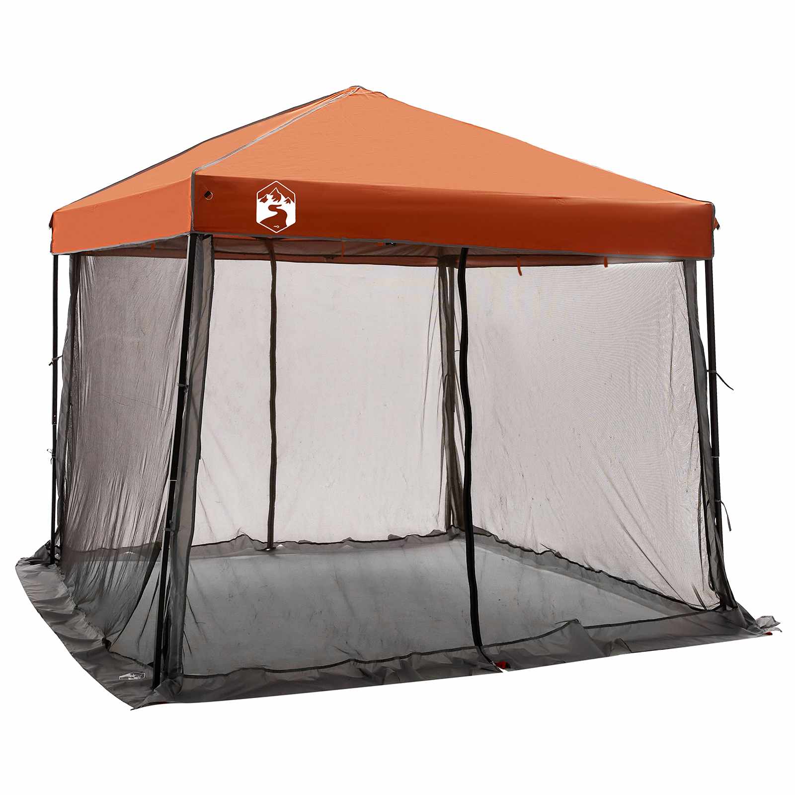 Camping Tent Set met dak 2 pcs Grijs en Oranje Taffeta en Stof