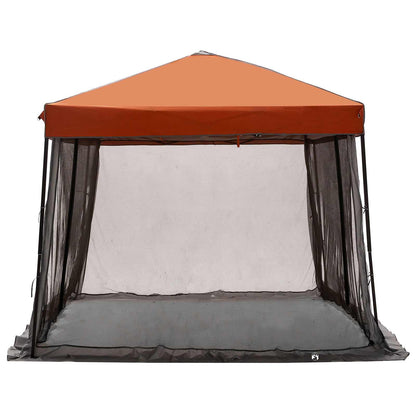 Camping Tent Set met dak 2 pcs Grijs en Oranje Taffeta en Stof