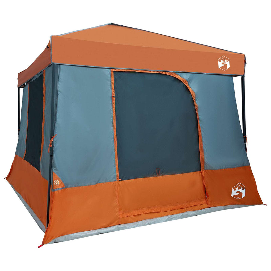 Camping Tent Set met dak 2 pcs Grijs en Oranje Taffeta en Stof