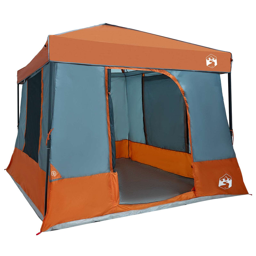 Camping Tent Set met dak 2 pcs Grijs en Oranje Taffeta en Stof