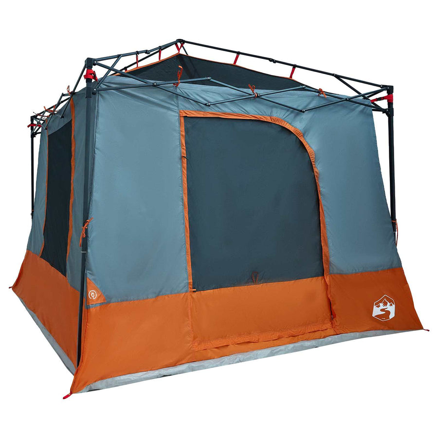 Camping Tent Set met dak 2 pcs Grijs en Oranje Taffeta en Stof