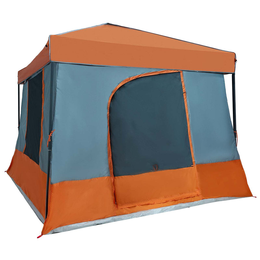 Camping Tent Set met dak 2 pcs Grijs en Oranje Taffeta en Stof