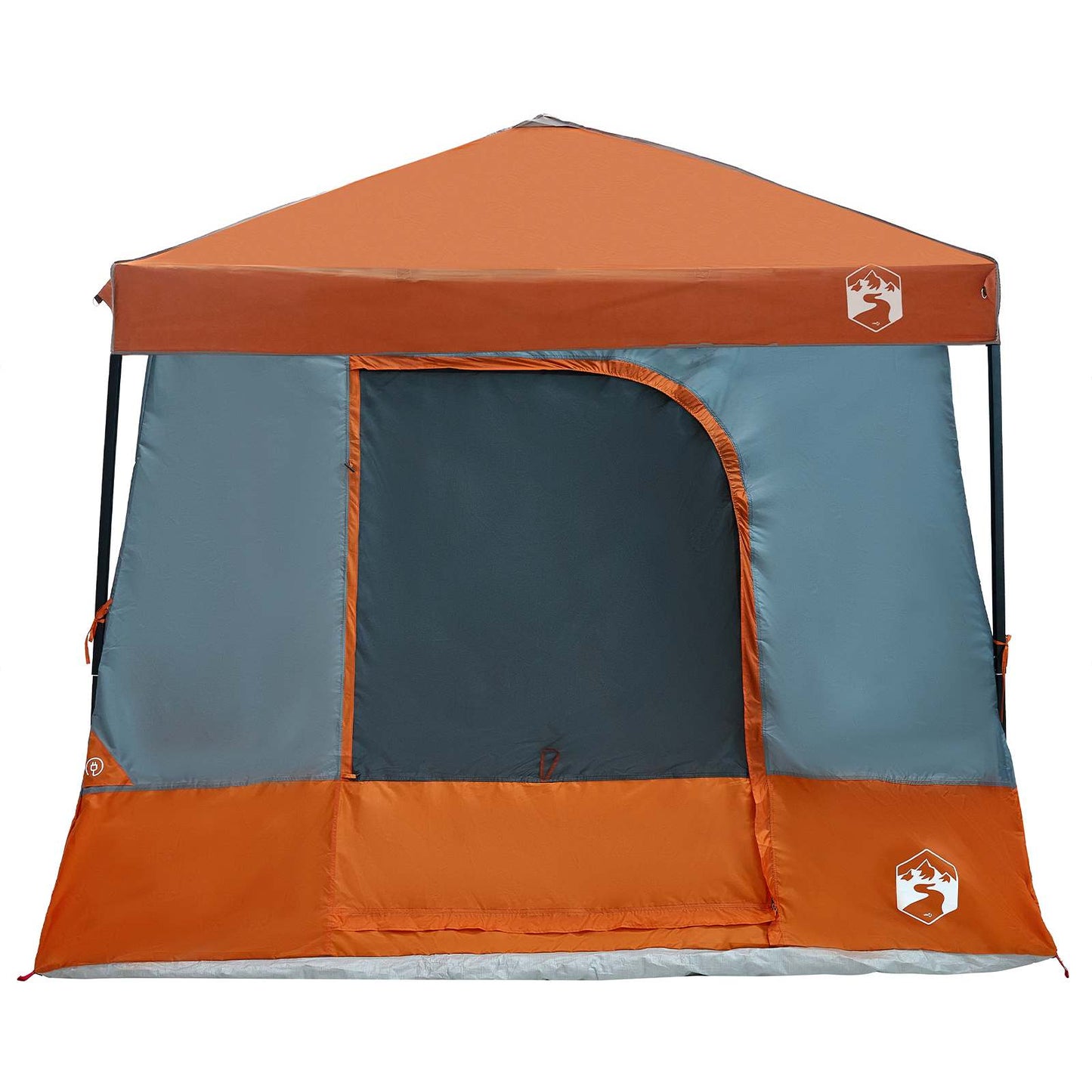 Camping Tent Set met dak 2 pcs Grijs en Oranje Taffeta en Stof