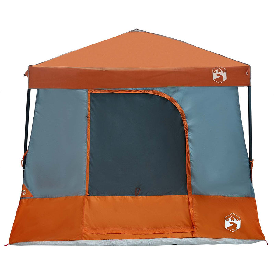 Camping Tent Set met dak 2 pcs Grijs en Oranje Taffeta en Stof
