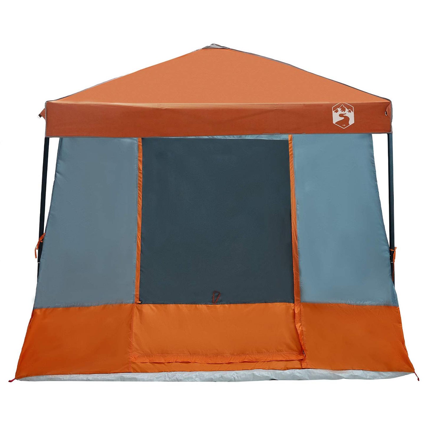 Camping Tent Set met dak 2 pcs Grijs en Oranje Taffeta en Stof