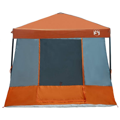 Camping Tent Set met dak 2 pcs Grijs en Oranje Taffeta en Stof