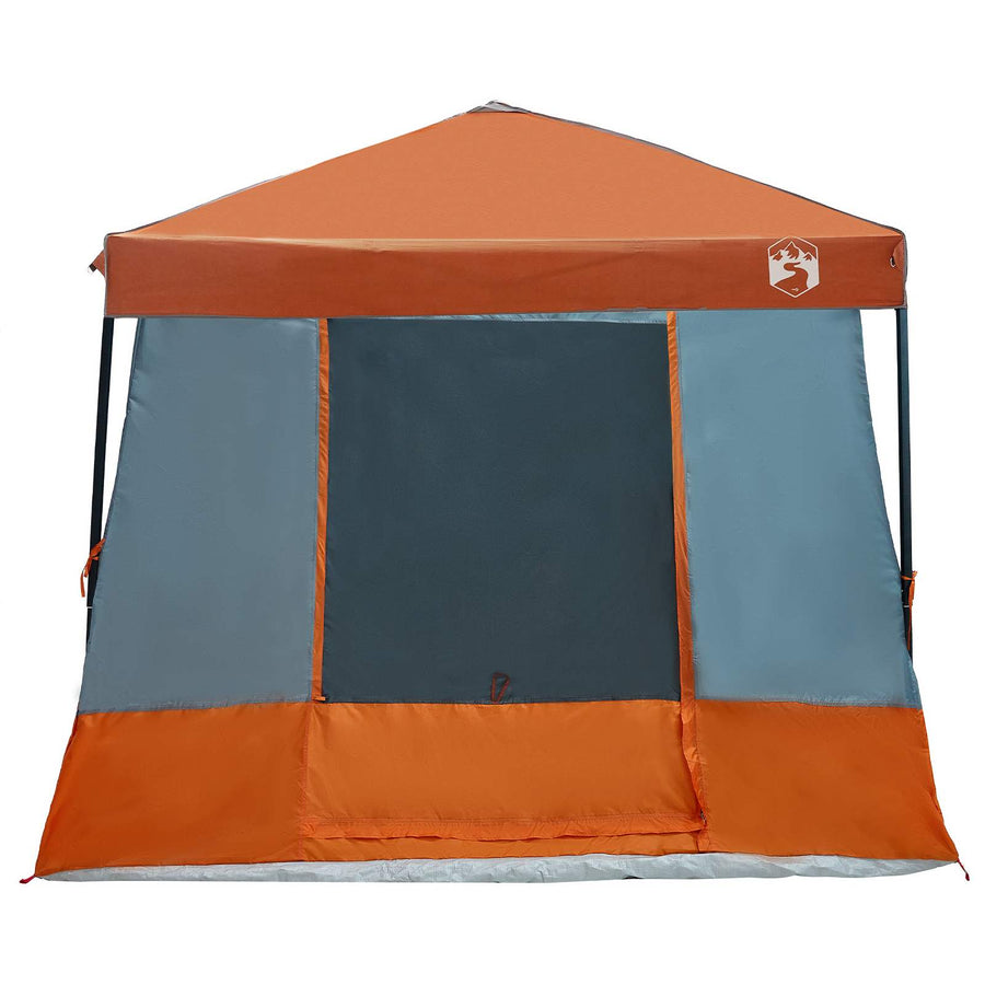 Camping Tent Set met dak 2 pcs Grijs en Oranje Taffeta en Stof