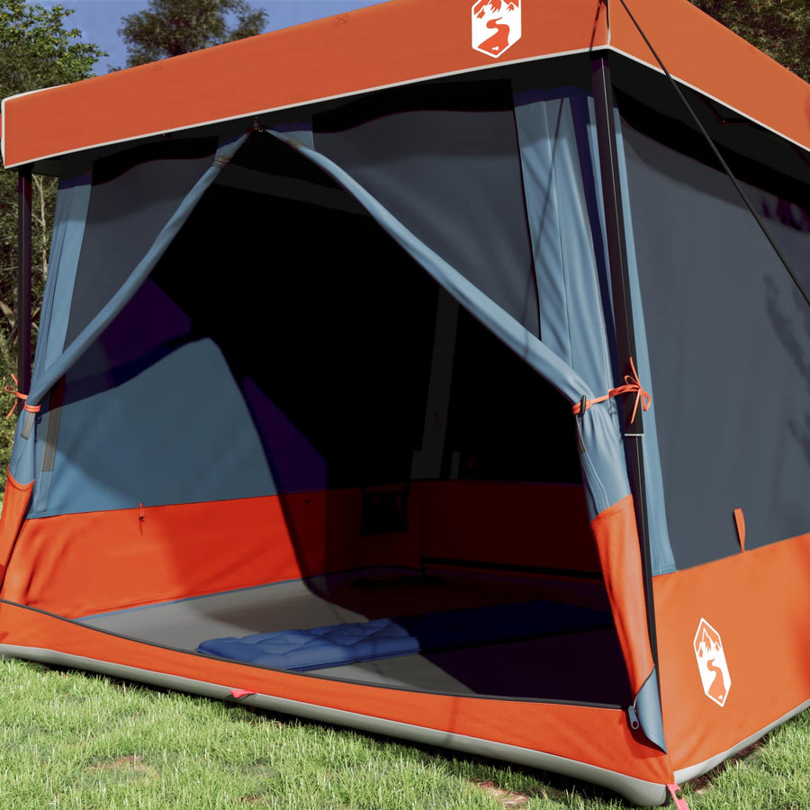 Camping Tent Set met dak 2 pcs Grijs en Oranje Taffeta en Stof