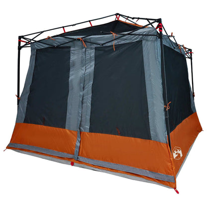 Camping Tent Set met dak 2 pcs Grijs en Oranje Taffeta en Stof