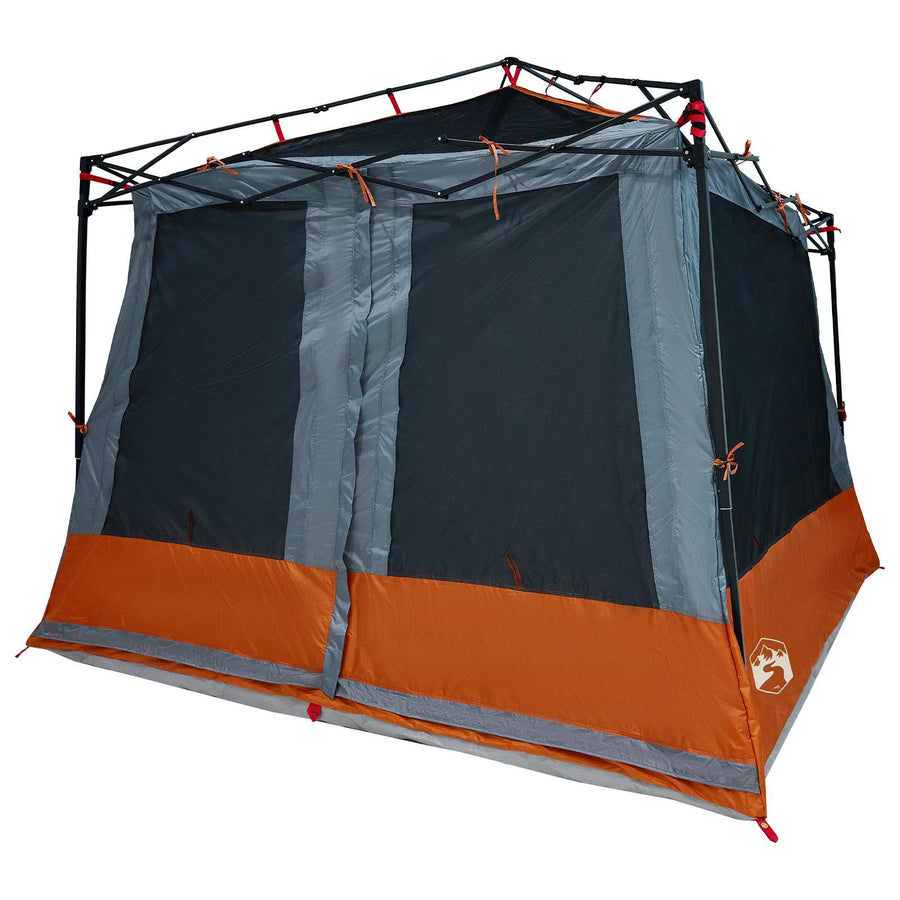 Camping Tent Set met dak 2 pcs Grijs en Oranje Taffeta en Stof