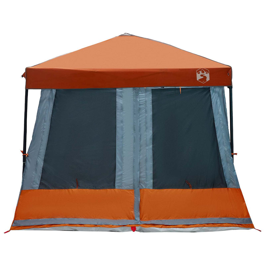 Camping Tent Set met dak 2 pcs Grijs en Oranje Taffeta en Stof