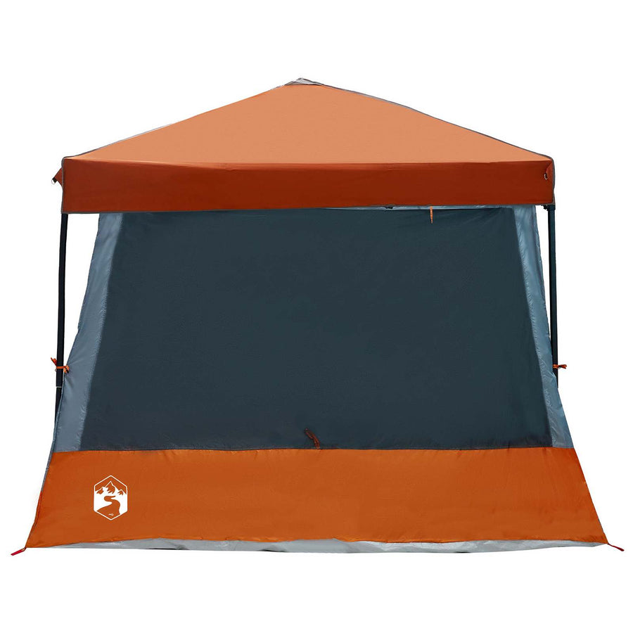 Camping Tent Set met dak 2 pcs Grijs en Oranje Taffeta en Stof