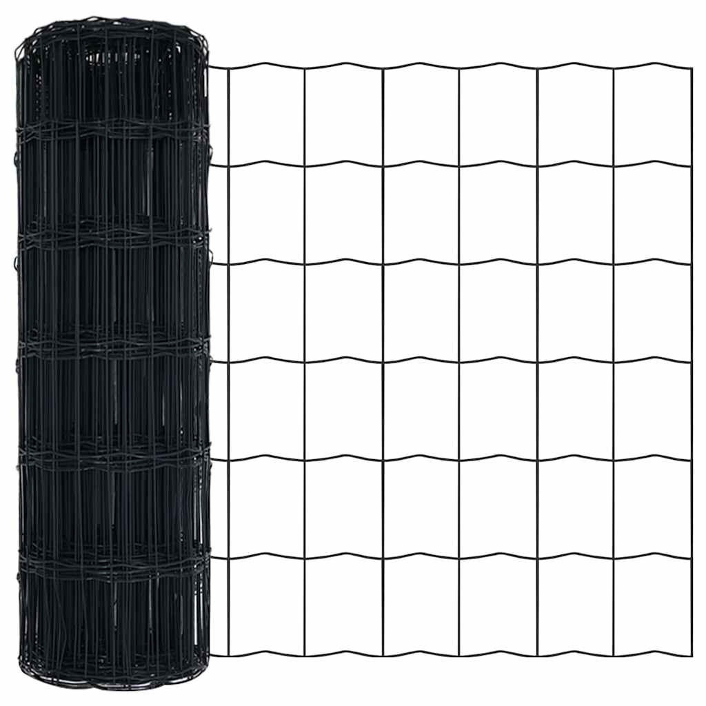 Euro Hek Grijs 0,6 x 10 m PVC-gecoat ijzer