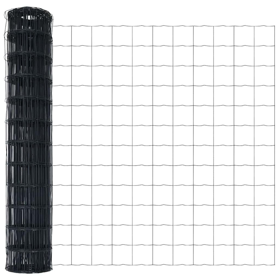 Euro Hek Grijs 1,4 x 10 m PVC-gecoat ijzer
